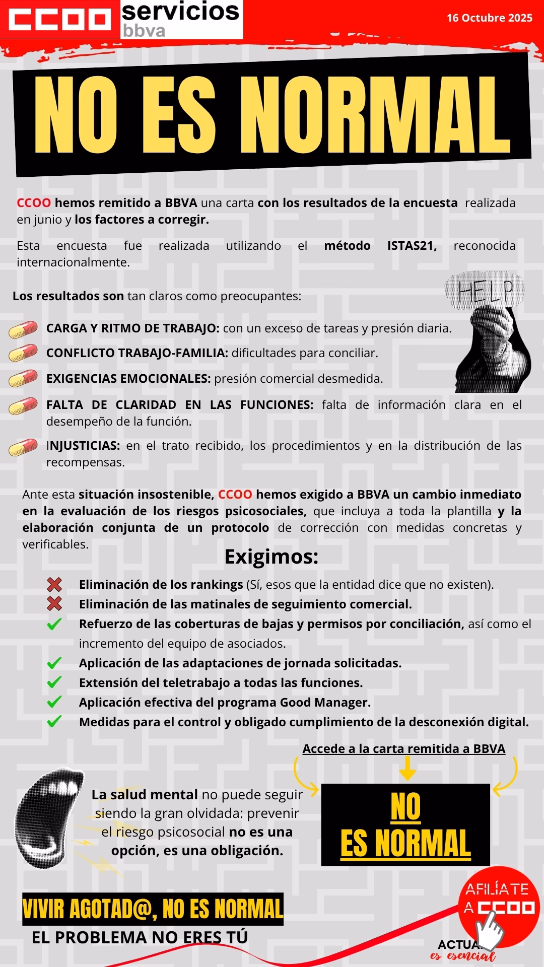 CARTA – NO ES NORMAL