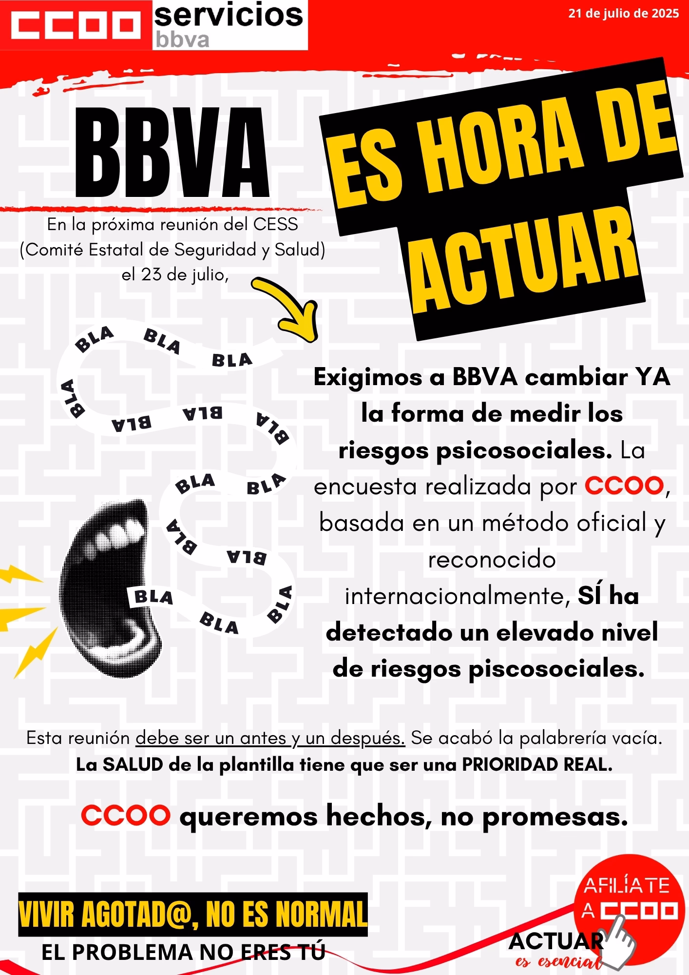 ES HORA DE ACTUAR